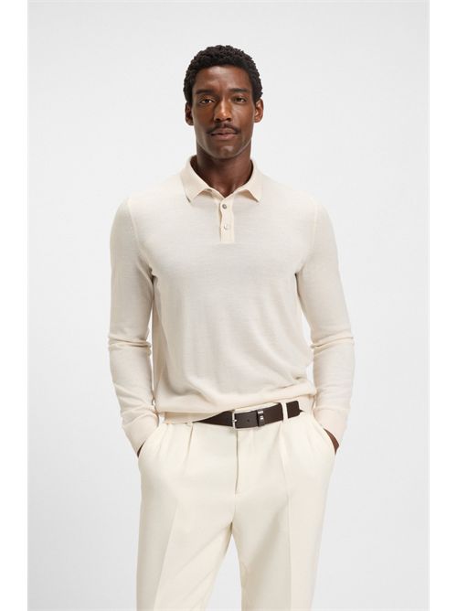 Polo regular fit in maglia di lana vergine BOSS | LANCIONE/131-50476355